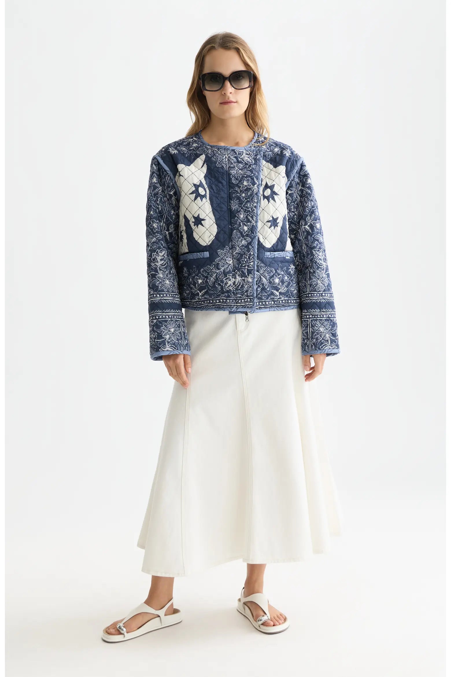 Reversible Printed Quilted Jacket Horse Bandana