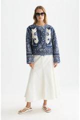 Reversible Printed Quilted Jacket Horse Bandana