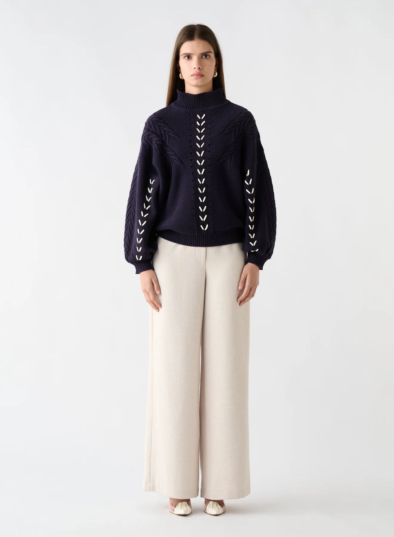Jodie Cable Knit Indigo