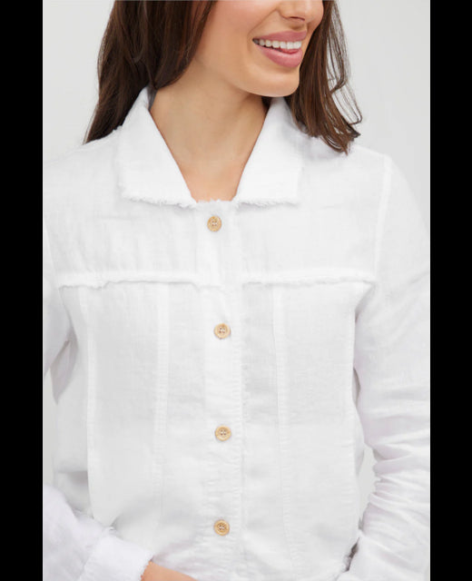 Humidity Bella Linen Jacket White