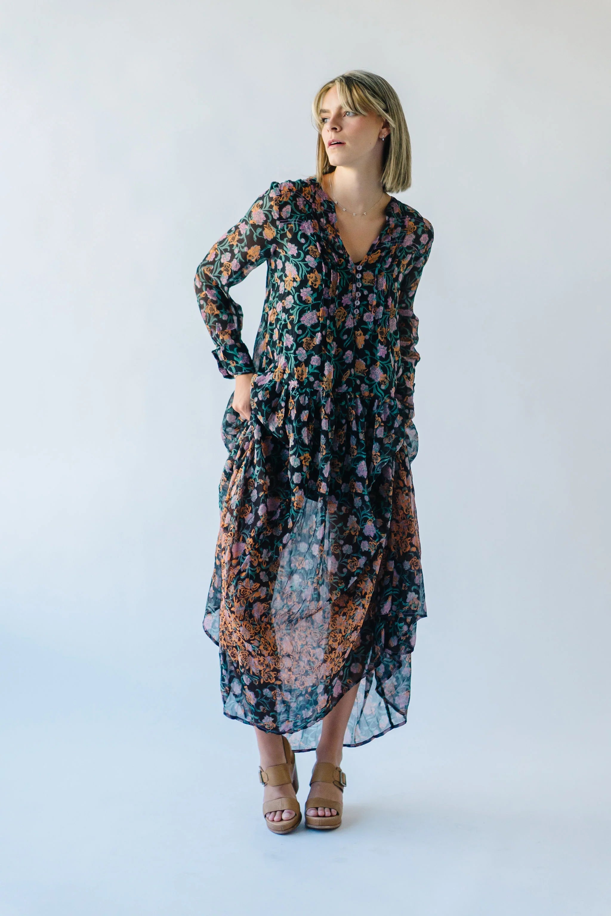 Free people top black combo dress