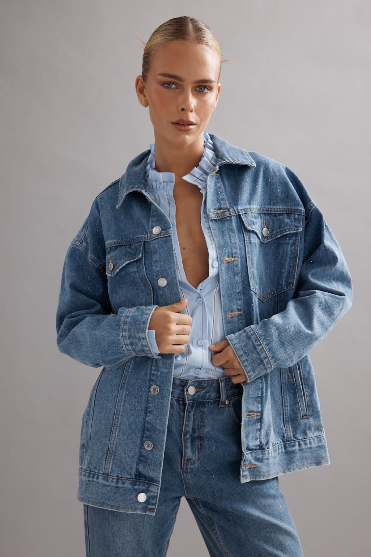 Pre Loved Caitlin Crisp Denim Jacket Small RRP$455.00