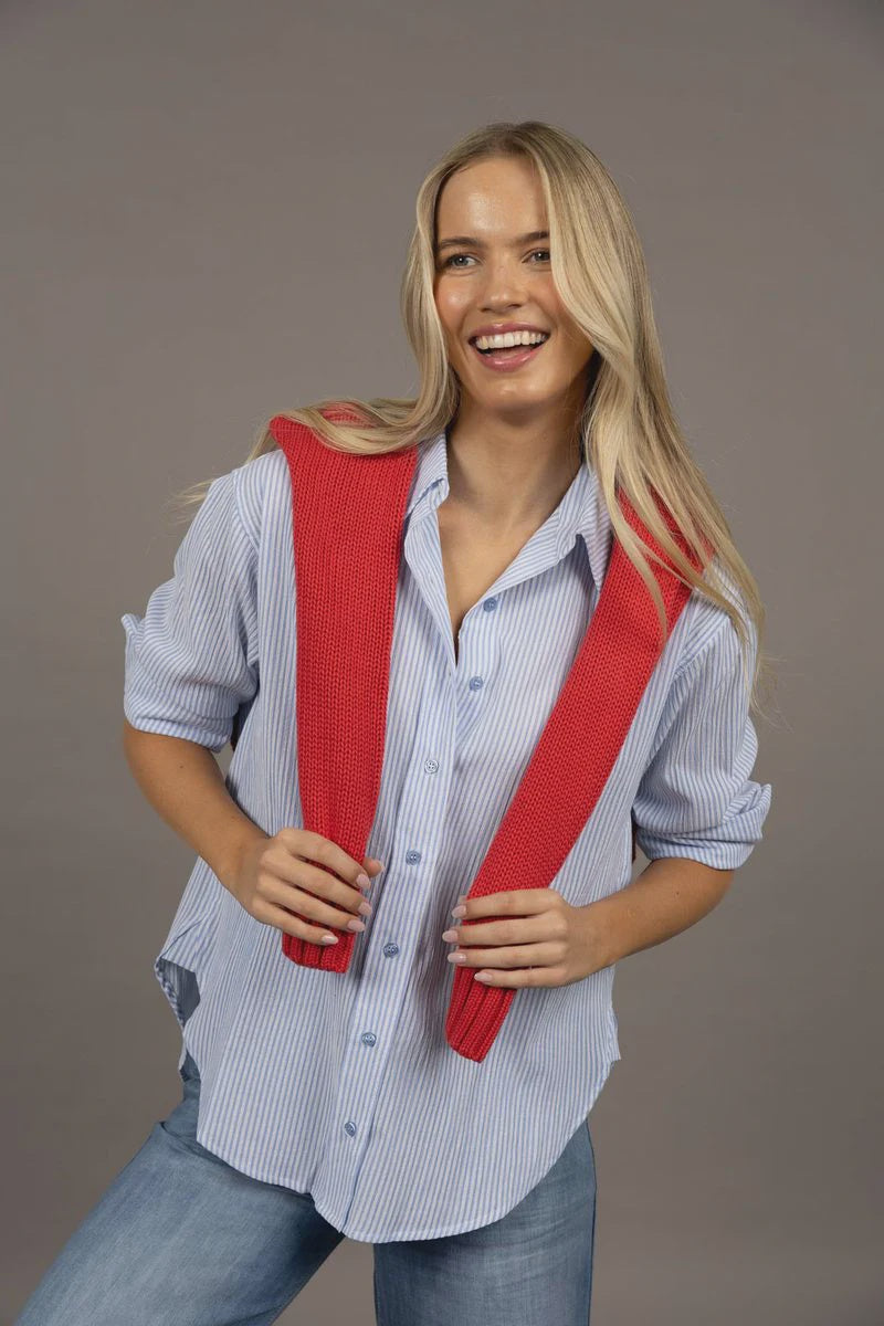 Nala Stripe Shirt Sky Blue Stripe