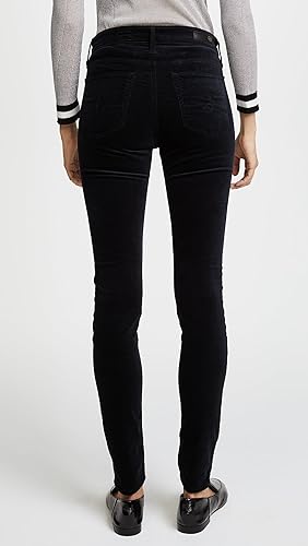 AG Farrah Skinny Velvet In Super Black