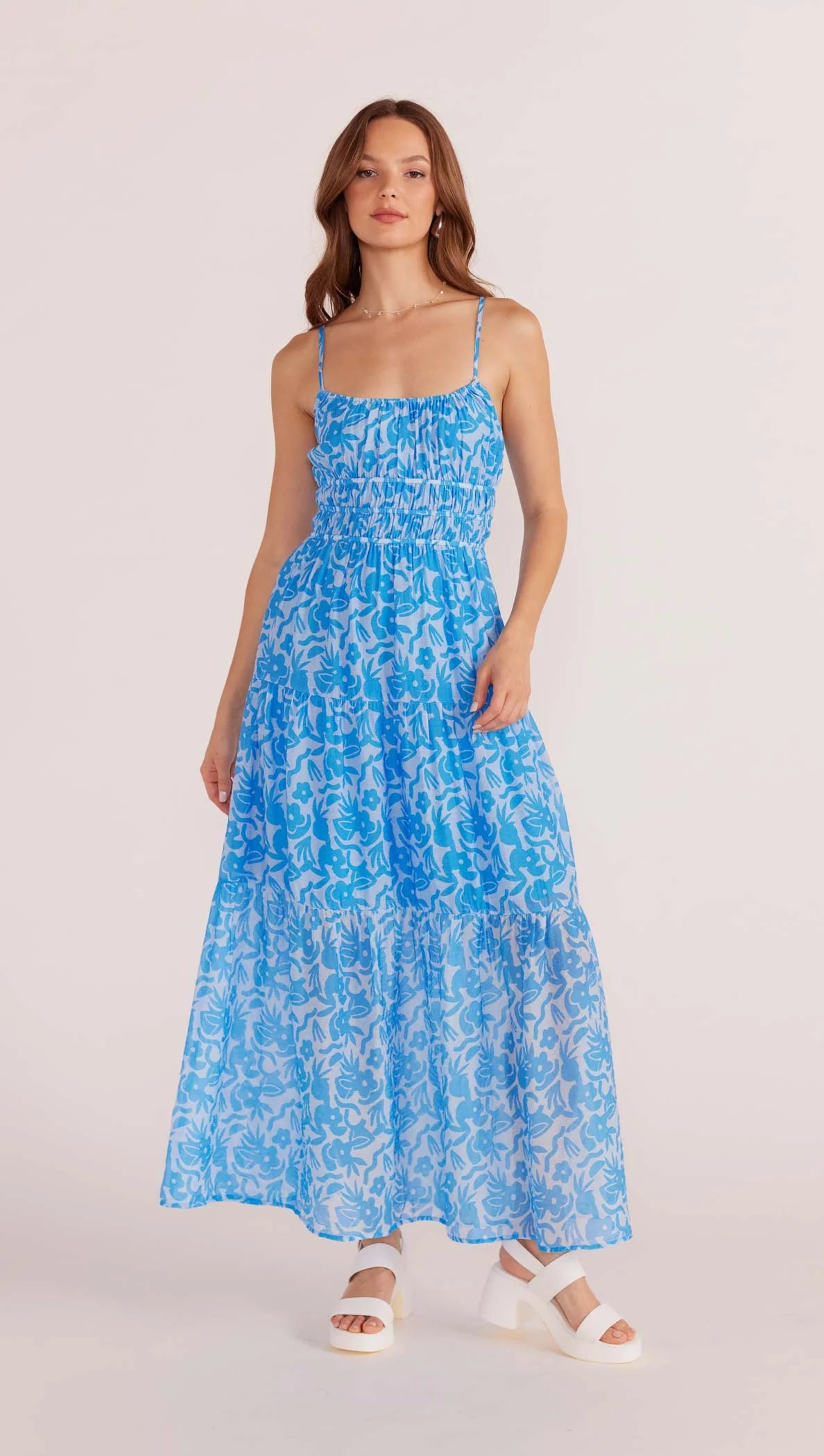 Mink Pink Enza Maxi Dress In Bluflo