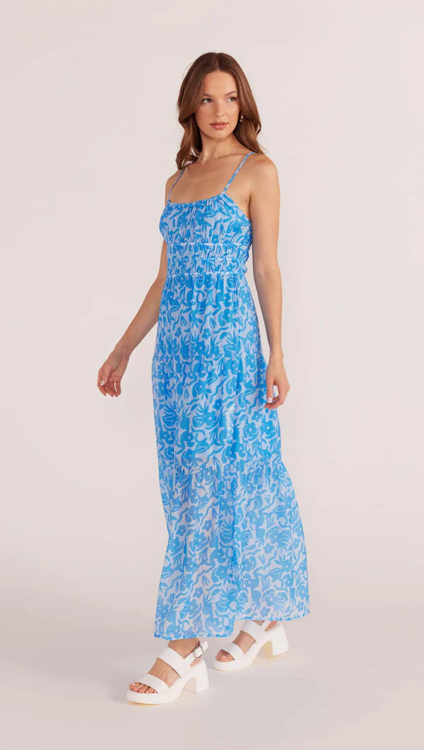 Mink Pink Enza Maxi Dress In Bluflo