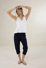 Kaia V Neck Singlet White