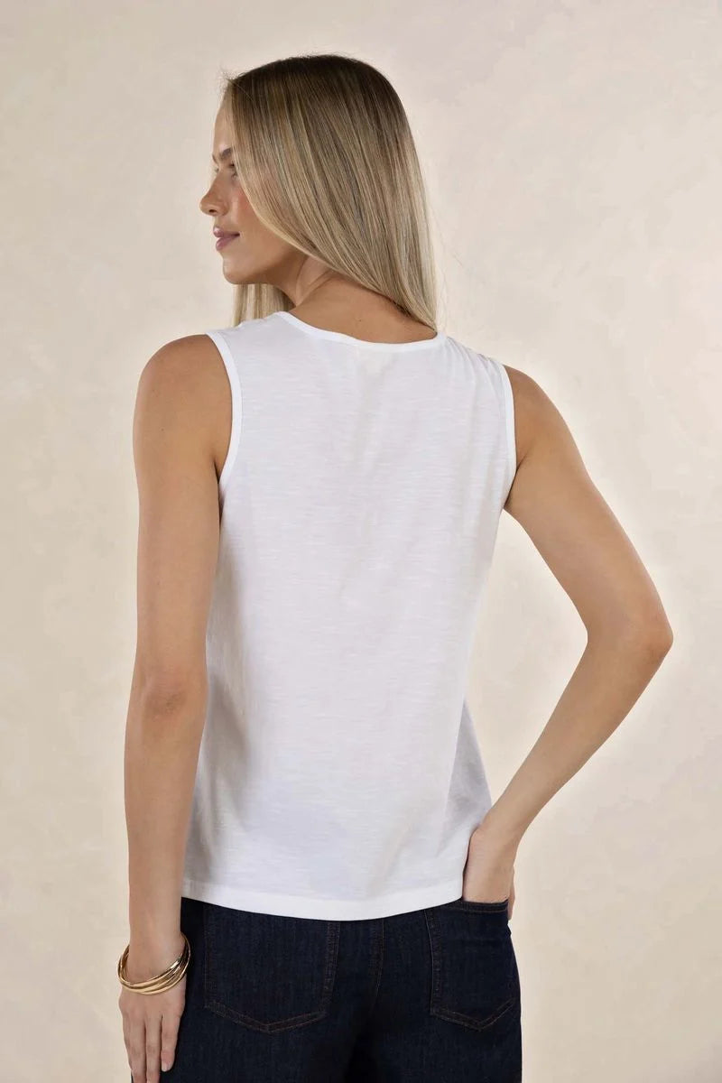 Kaia V Neck Singlet White