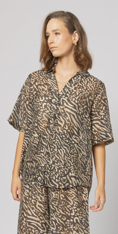 Piza Shirt Zebra Print
