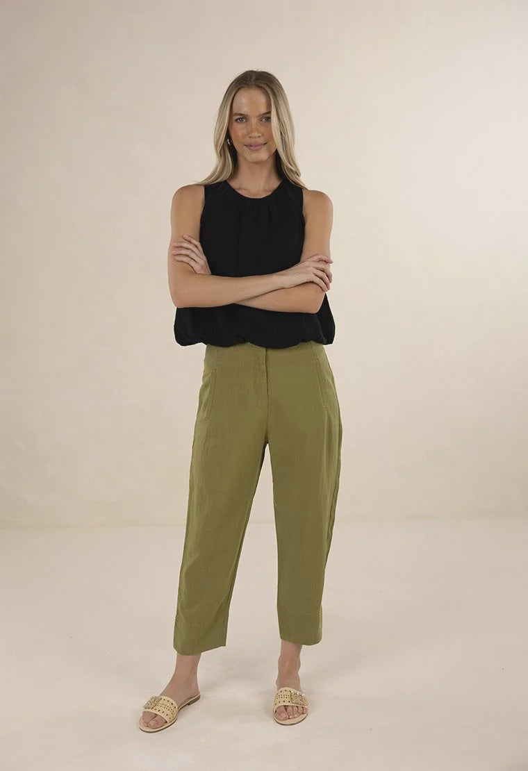 Huxe Linen Pant Olive