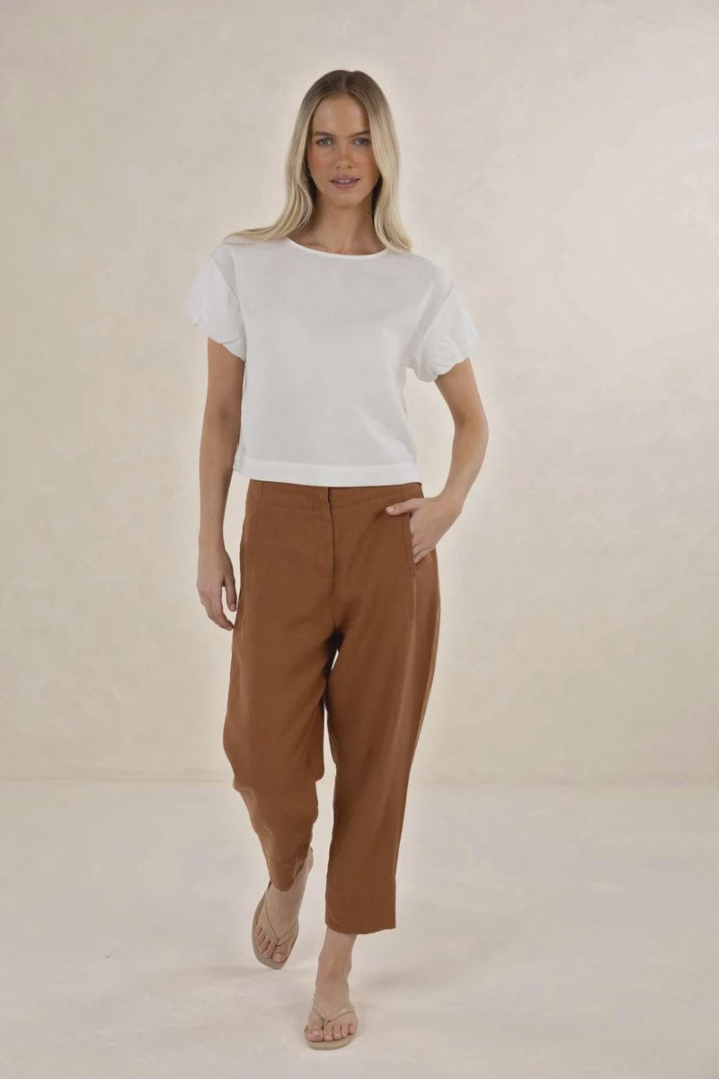 Huxe Linen Pant Tobacco