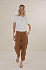 Huxe Linen Pant Tobacco