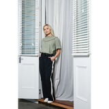 Lake Pant Black Piped Linen