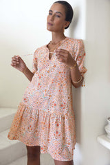 Rumi Smock Dress Melon Print