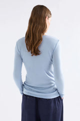 Merino long Sleeve Top Pearl Blue