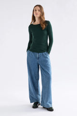 Merino Long Sleeve Top Dark Pine