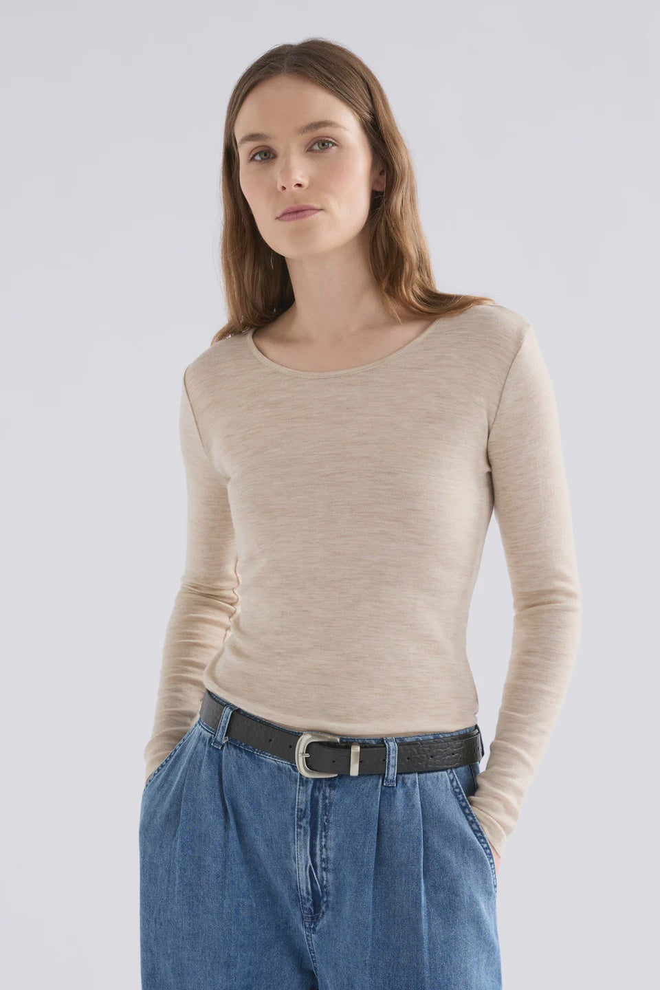 Merino Long Sleeve Top Flax