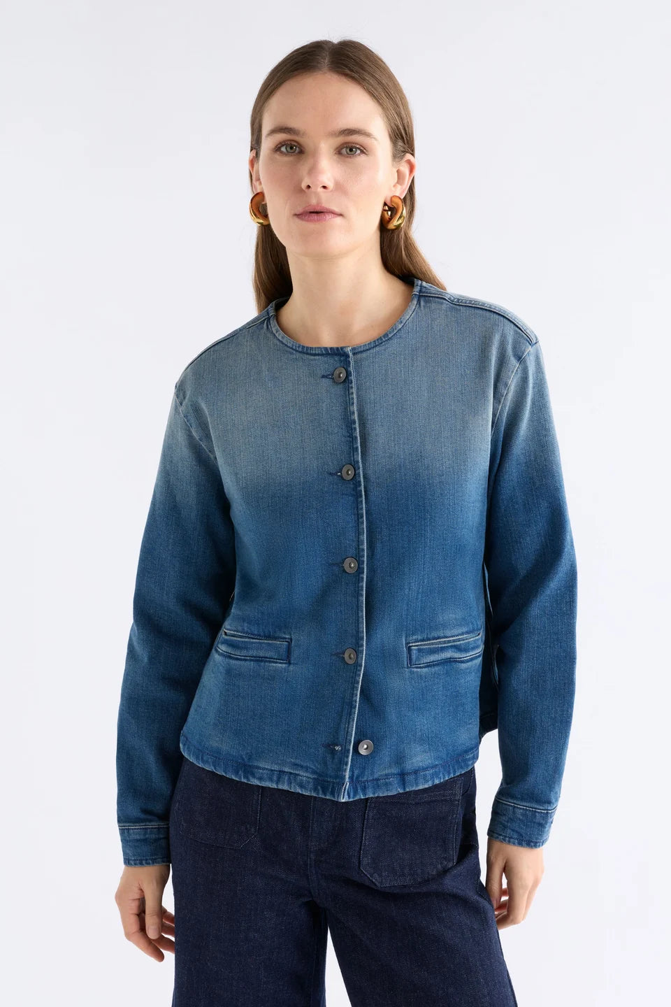 Mid Blue Denim Borse Jacket