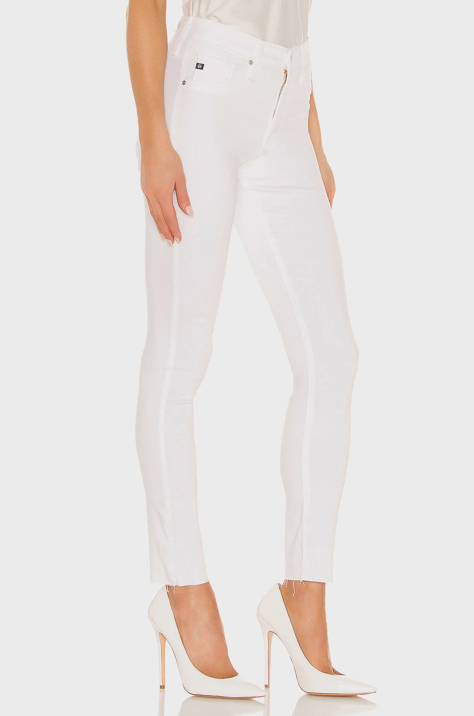 AG Farrah Skinny Ankle In White