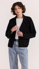 Aiden Crop Coatigan Black