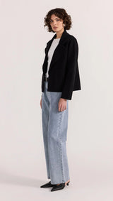 Aiden Crop Coatigan Black