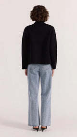 Aiden Crop Coatigan Black