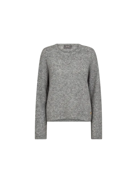 Mape O neck Knit Jumper Grey Melange