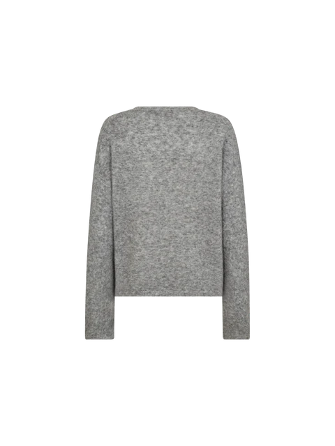 Mape O neck Knit Jumper Grey Melange