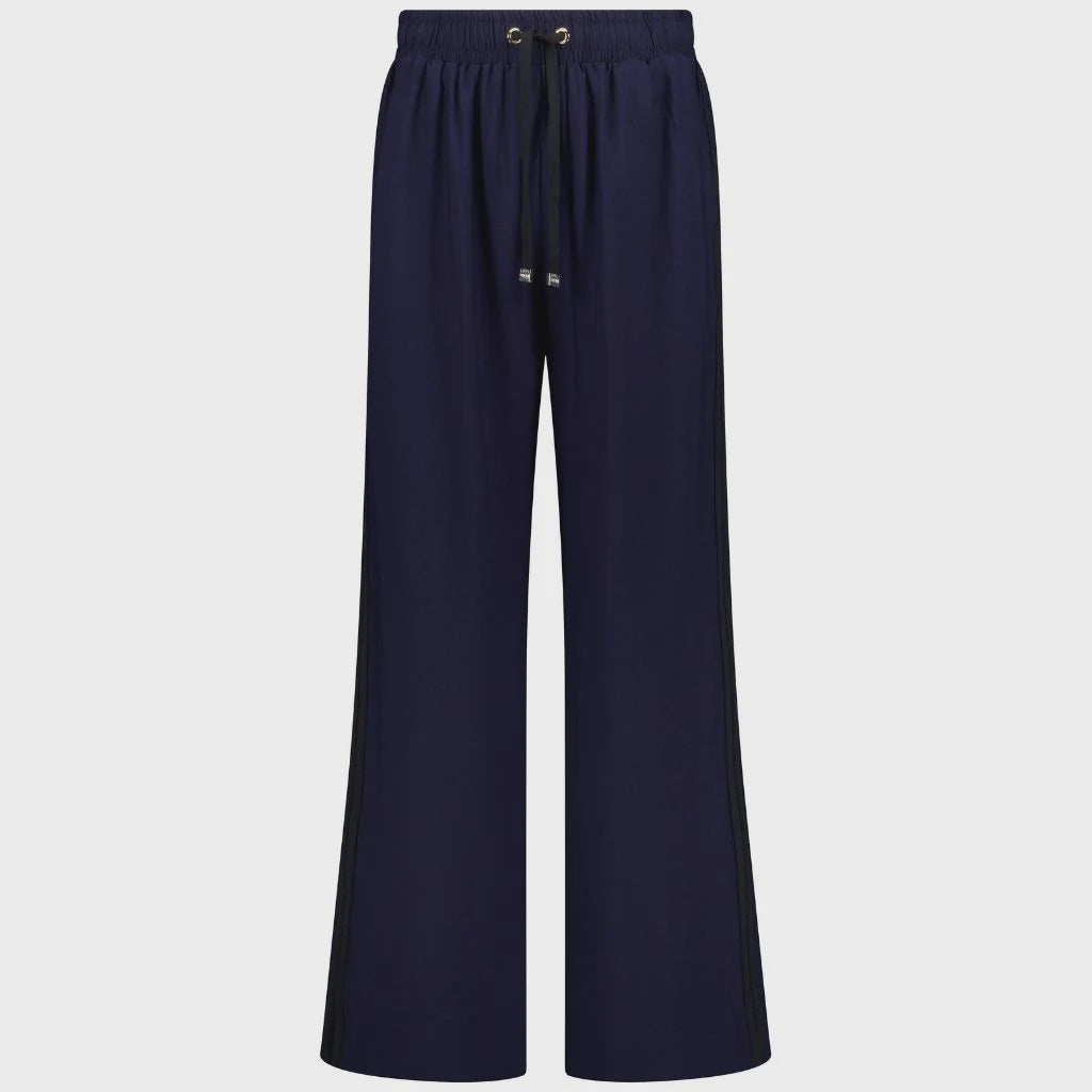 Indiana Wide Leg Pants in Navy with black