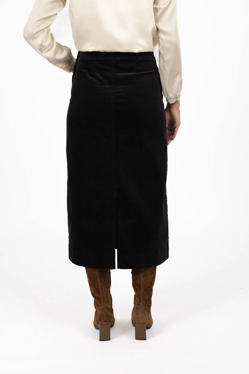 Va Va Velour Skirt Black