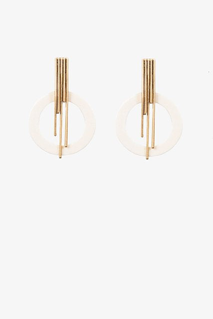 Antler Aria Earring Rice & Gold