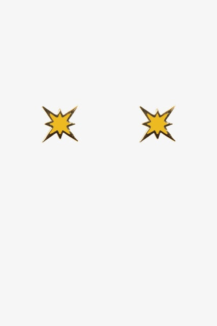 Antler Gold Star Earring Yellow