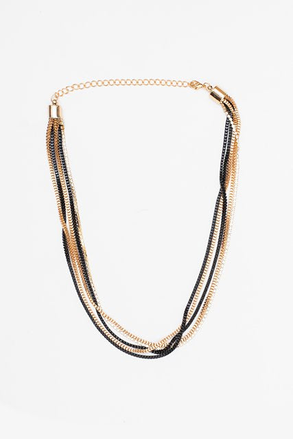 Black and Gold Rhinestone Necklace