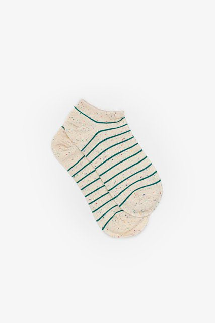 Ankle Socks Fleck & Green Stripe