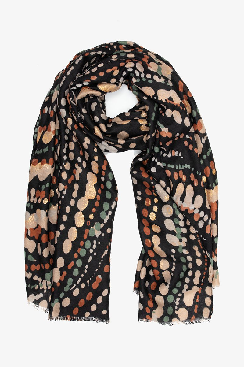 Antler Black Multi Spot Scarf