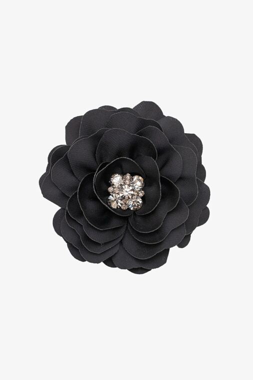 Antler Black Flower Brooch Clip