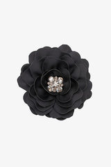 Antler Black Flower Brooch Clip