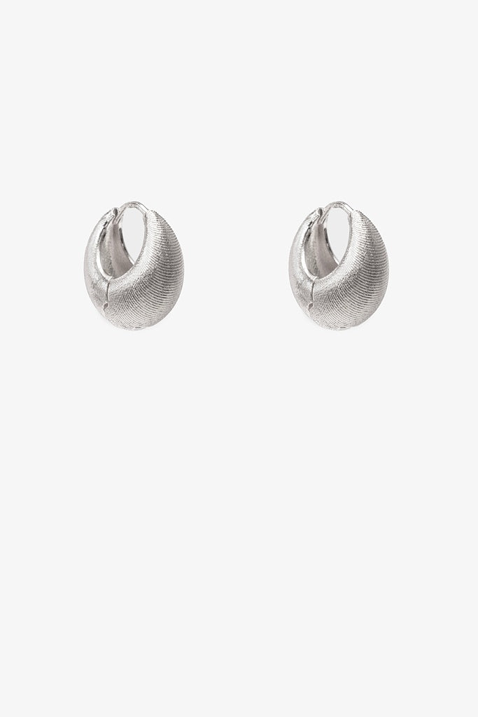 Fine Line Hoop Earrings Silver
