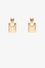 Antler Basket Drop Hoop Earring Gold