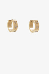 Antler Heart Hoop Earring Gold