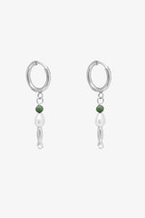 Pearl Fish Earrings Silver