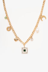 Heart and Pearl Charm Necklace