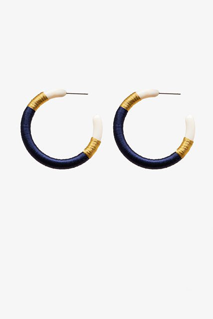 Antler Sia Hoop Earrings Navy