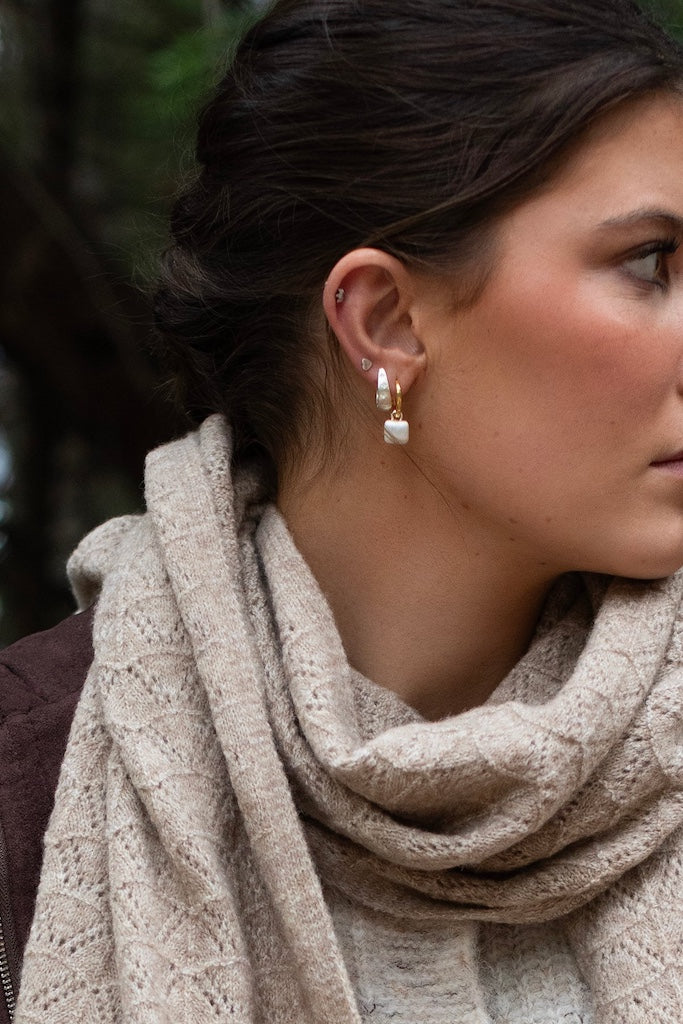Two Tone Square Hoop