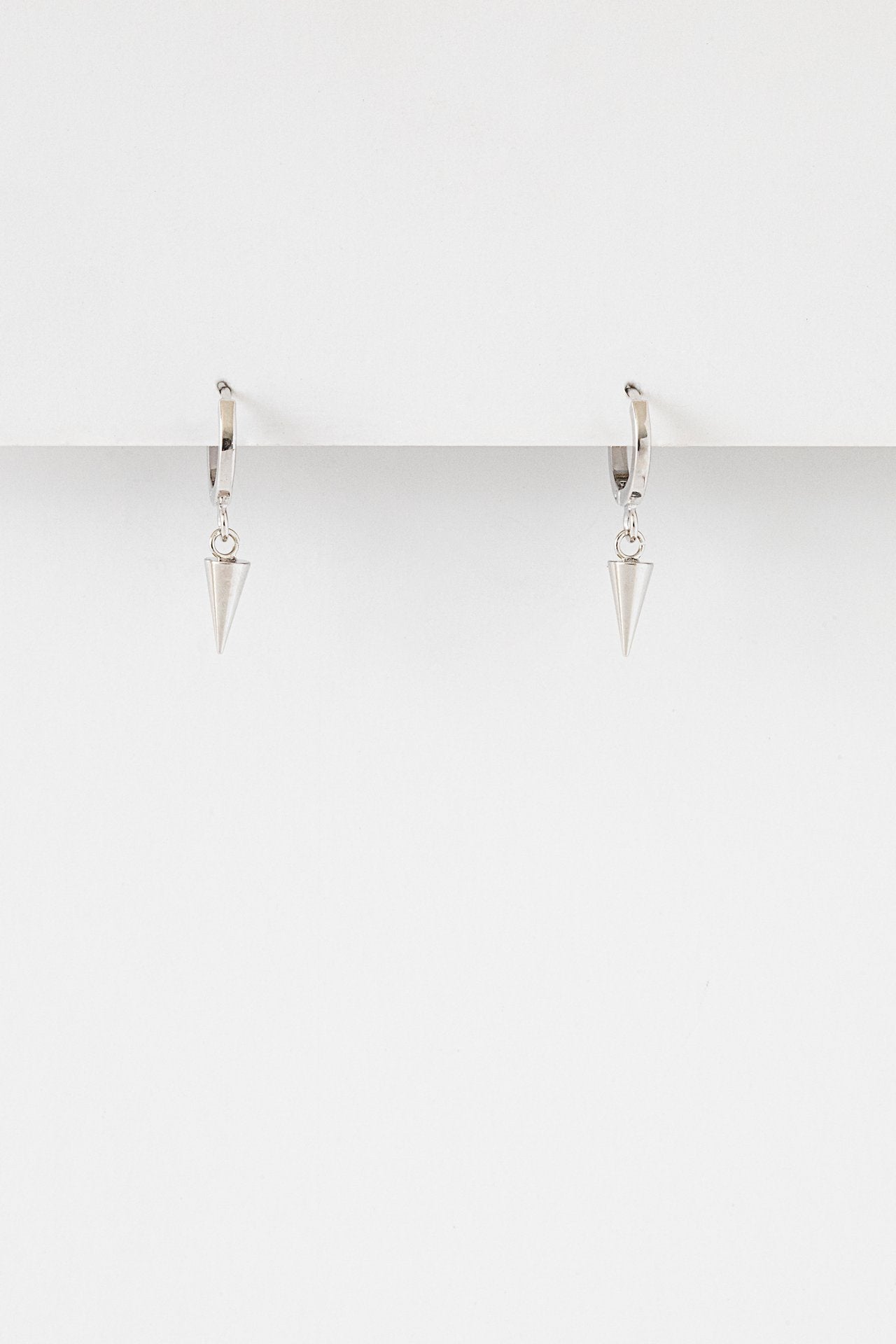 Antler Silver Spike Huggie Earring