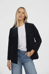 Va Va Velour Coat Navy