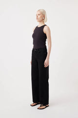 Mia Mid Wide Leg Jean Black