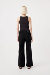 Mia Mid Wide Leg Jean Black
