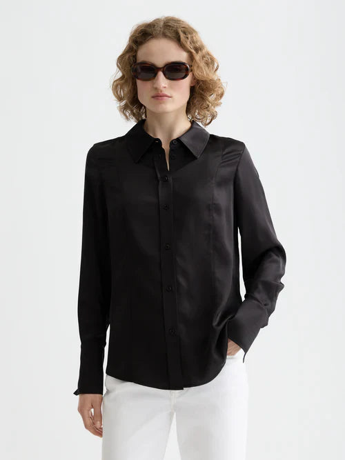 Satin Shirt Black
