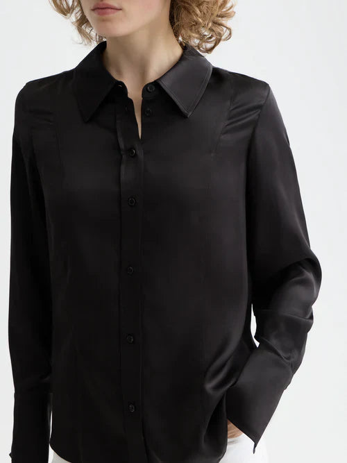 Satin Shirt Black